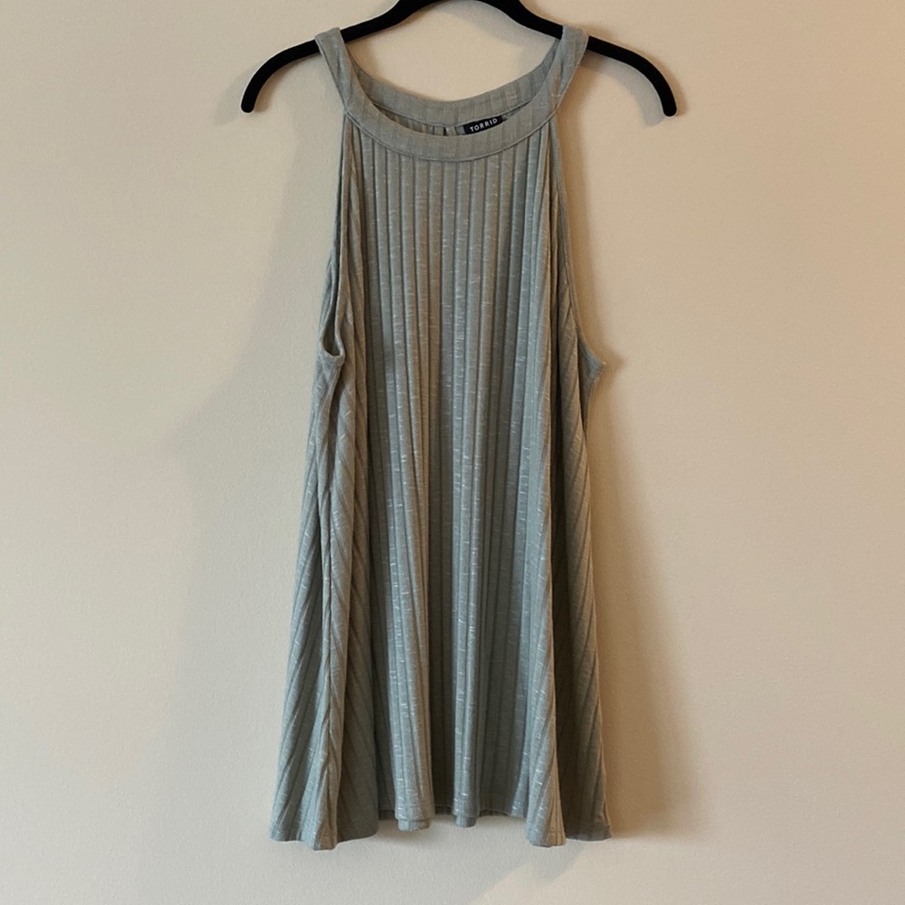 Torrid Size 2 (18/20) Light Green High Neck Tank